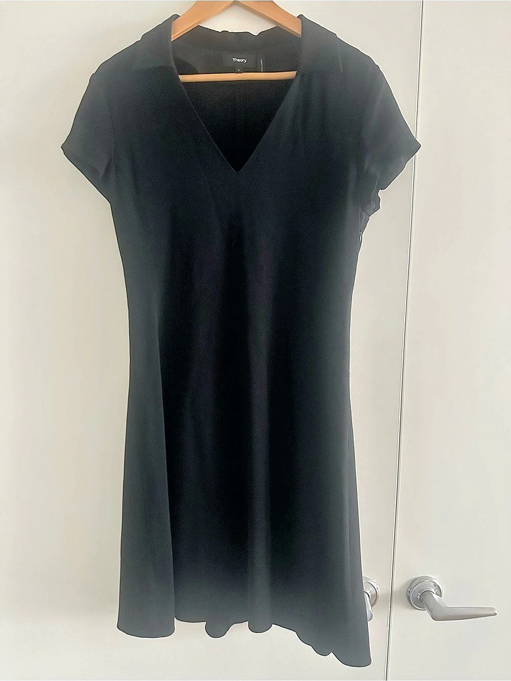 Theory Rosina Crepe Easy Day Dress Mini Black Size 8